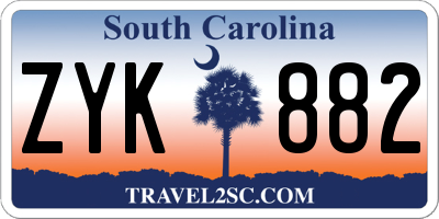SC license plate ZYK882