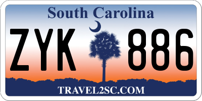 SC license plate ZYK886