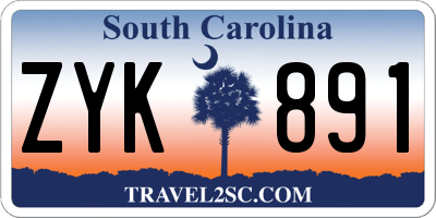 SC license plate ZYK891