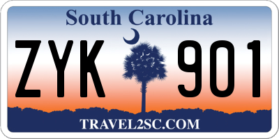 SC license plate ZYK901