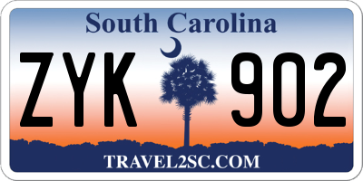 SC license plate ZYK902