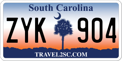 SC license plate ZYK904