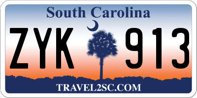 SC license plate ZYK913