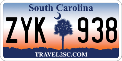 SC license plate ZYK938