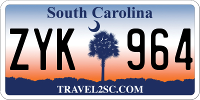 SC license plate ZYK964