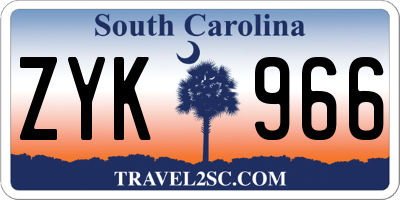 SC license plate ZYK966