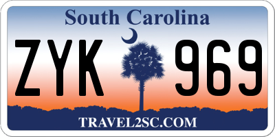 SC license plate ZYK969