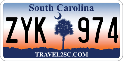 SC license plate ZYK974