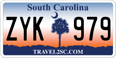 SC license plate ZYK979