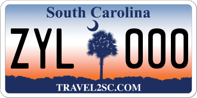 SC license plate ZYL000