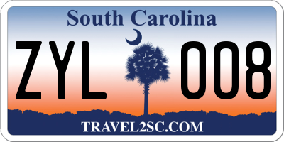 SC license plate ZYL008