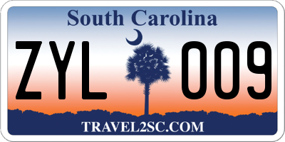 SC license plate ZYL009