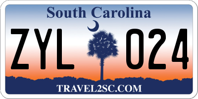 SC license plate ZYL024