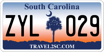 SC license plate ZYL029