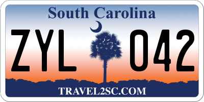 SC license plate ZYL042