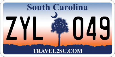 SC license plate ZYL049
