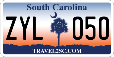 SC license plate ZYL050