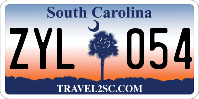 SC license plate ZYL054