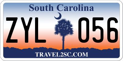 SC license plate ZYL056