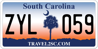 SC license plate ZYL059