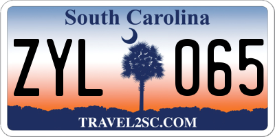 SC license plate ZYL065