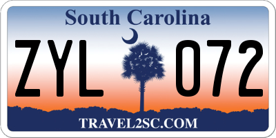 SC license plate ZYL072