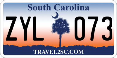 SC license plate ZYL073