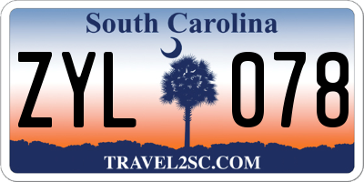 SC license plate ZYL078