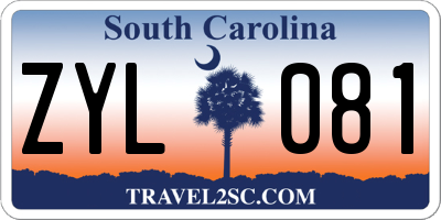 SC license plate ZYL081