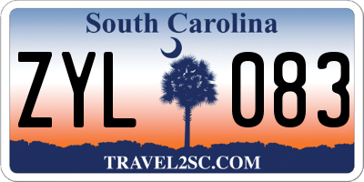 SC license plate ZYL083