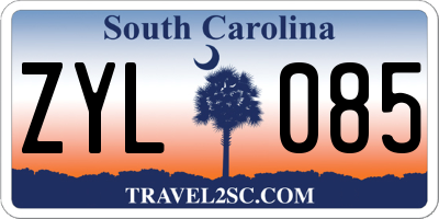 SC license plate ZYL085