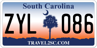 SC license plate ZYL086