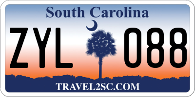 SC license plate ZYL088