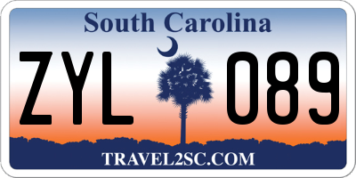 SC license plate ZYL089