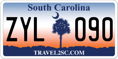 SC license plate ZYL090