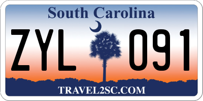 SC license plate ZYL091
