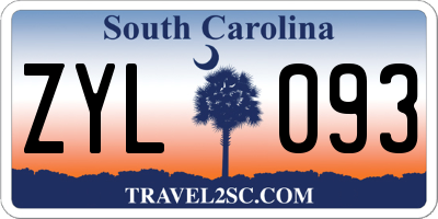 SC license plate ZYL093