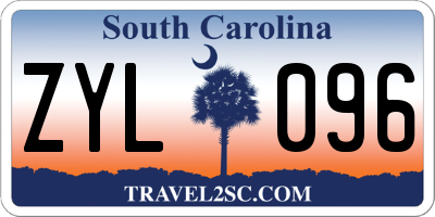 SC license plate ZYL096