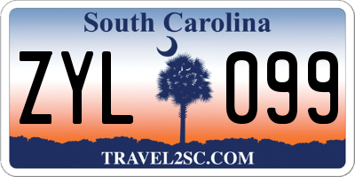 SC license plate ZYL099