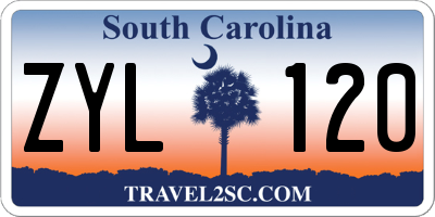 SC license plate ZYL120