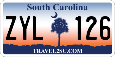 SC license plate ZYL126