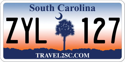 SC license plate ZYL127