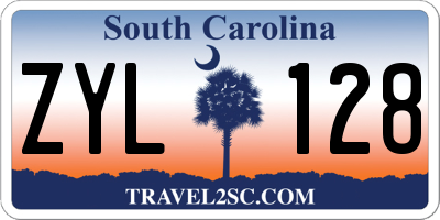SC license plate ZYL128