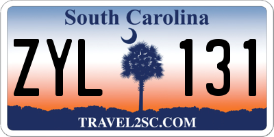 SC license plate ZYL131