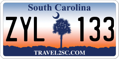 SC license plate ZYL133