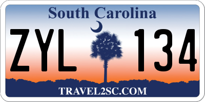 SC license plate ZYL134