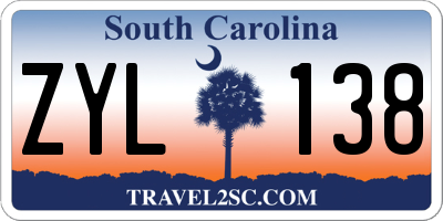 SC license plate ZYL138