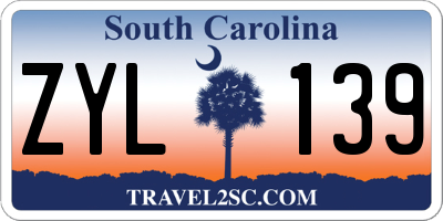 SC license plate ZYL139