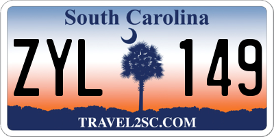 SC license plate ZYL149