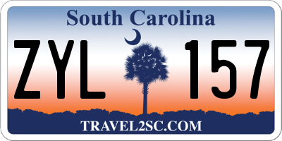 SC license plate ZYL157